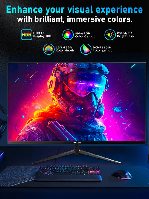 ÉCRAN FYHXele 24Inch 180Hz Gaming Monitor 1K FHD Computer Display 1ms Response Time Eye Care Screen LCD Support HDR G-Sync VESA