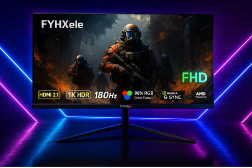ÉCRAN FYHXele 24Inch 180Hz Gaming Monitor 1K FHD Computer Display 1ms Response Time Eye Care Screen LCD Support HDR G-Sync VESA